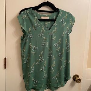 Green floral blouse from Loft